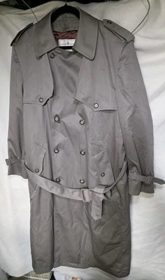 Gabardina larga Towne London marrón niebla para hombre talla 42LNG forro extraíble Foto 1 de 4