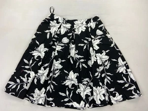 amaryllis womrn's skirt black white floral size large - Picture 1 of 7