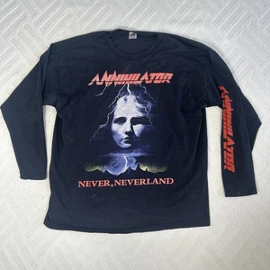 VTG Annihilator Shirt Mens XXL Black Long Sleeve 2004 Never Neverland Rock Band - Picture 1 of 7