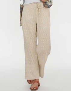 Sundance Solstice Culotte Cotton Wide Leg Embroidered Summer Pants Size 10 - Picture 1 of 16