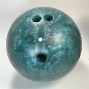 Vintage Galaxie 300 Bowling Ball Teal & Silver Swirl 10 lbs - Picture 1 of 9