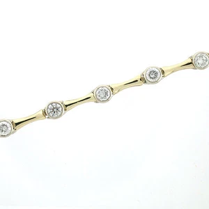 Solid 14k Yellow Gold Diamond Bracelet 4.81 CTS Ladies' Diamond Tennis Bracelet - Picture 1 of 3
