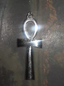 COLLAR COLGANTE GRANDE 60MM 17 GRAMOS PLATEADO EGIPCIO ANKH TUT - Imagen 1 de 2