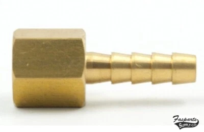 1/4" Barb x 1/4" Female NPT Straight Brass Fitting Water Oil Gas Water 126-4B - Image 1 of 4