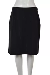 The Works Saks Fifth Avenue Womens Skirt Size 12 Black Striped Straight Wool - Picture 1 of 4