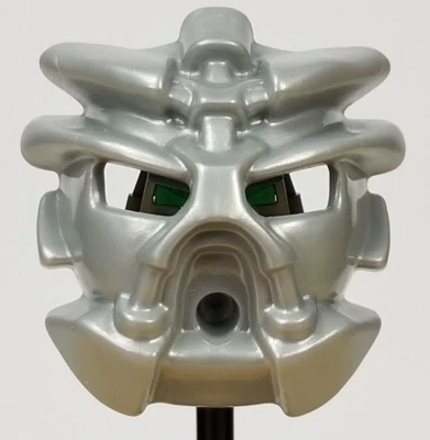 LEGO Bionicle Pakari Nuva Pearl Light Gray Protodermis Mask 43616 Silver Rare Foto 1 de 4
