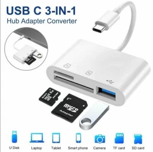Adaptateur Lecteur de Carte USB Type C vers USB Caméra Micro SD Emplacement Mémoire OTG HUB - Photo 1/9