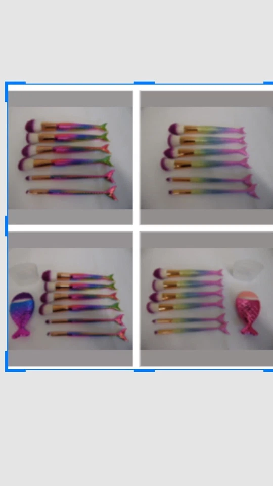 7 Stück Meerjungfrau Make-up Schwanz Pinsel Set Foundation Rouge Lidschatten - Bild 1 von 1