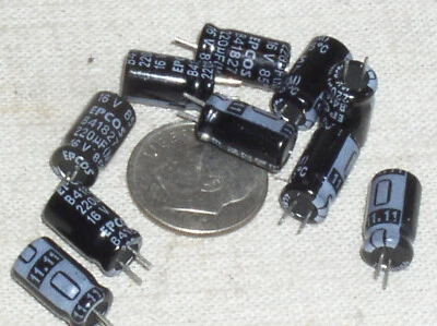 10 NEW EPCOS 220UF 16V 220 MFD 16 V RADIAL ELECTROLYTIC CAPACITOR CAP 85*C USA