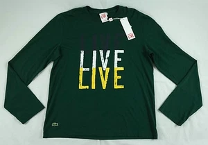 Lacoste LIVE Green Graphic Crewneck Cotton Sweatshirt L $115 TH7765 BNWT - Picture 1 of 7