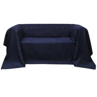 Micro-suede Couch Slipcover Navy Blue 210 x 280 cm vidaXL - image 1 of 2