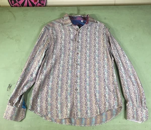 Robert Graham Edizione Limitata Paisley in Seta Ricamato con Bottoni Taglia XL - Foto 1 di 13