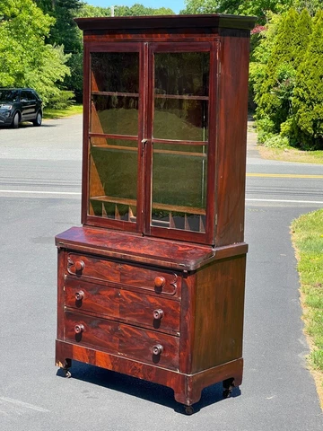 Antique Flame Mahogany Plantation Secretary c.1860 Cover