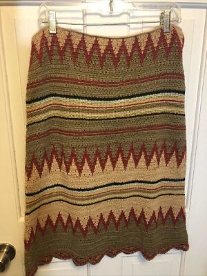 74. FALDA CROCHET RALPH LAUREN MANTA INDIA SUROESTE LINO ALGODÓN M Serape Foto 1 de 4