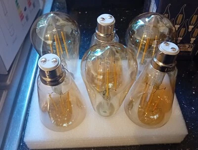 ST64 2700 K Soft White B22 Base - 6 pack Amber Glass bulbs  - Image 1 of 4