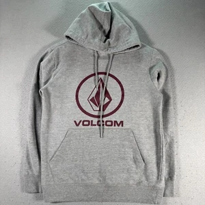Volcom Hoodie Sweatshirt Adult Small Gray Fleece Skate Surf Logo Graphic Comfort - Picture 1 of 12