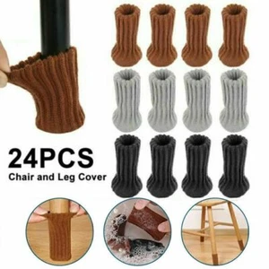 24PCS Stuhlbein Socken Gestrickte Möbel Fußbodenschutz Tischabdeckung Möbel Caps - Bild 1 von 13