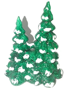 Stampo Albero Doppio Natale Vintage Taiwan PR 9x8x5 Ceramica Porcellana Illuminazione Fori - Foto 1 di 12
