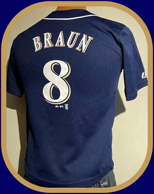 CAMISETA RÉPLICA MEDIANA 10-12 MILWAUKEE BREWERS RYAN BRAUN MAJESTUOSA JUVENIL Foto 1 de 4