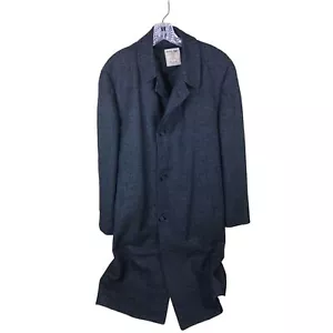 Vintage Clipper Craft Clothes Overcoat Mens Wool Union Made Gray Large Long - Picture 1 of 5