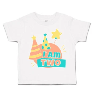 Toddler T-Shirt Birthday I Am 2 Cotton Balloon Boy & Girl Clothes Baby Funny Tee - Picture 1 of 18