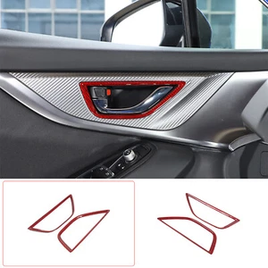 For Subaru WRX 2021-2023 Dry Red Carbon Car Inner Handle Frame Trim 4 PCS Cover - Imagen 1 de 11