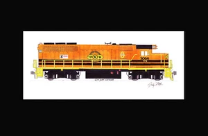Toledo Peoria & Western (GNWR) GP40 11"x17" stampa opaca firmata Andy Fletcher - Foto 1 di 1