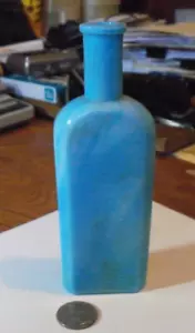 BEAUTIFUL EXTREMELY RARE LARGE BLUE MILK GLASS MEDICINE - Picture 1 of 1