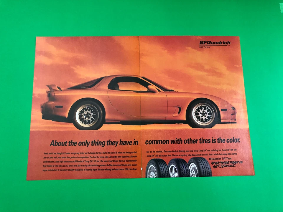 1993 MAZDA RX-7 RX 7 ORIGINAL VINTAGE PRINT AD ADVERTISEMENT 2 PAGE - Image 1 of 1