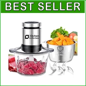 400W Electric Food Processor: Meat Grinder & Vegetable Chopper with 8-Cup Bowls - Picture 1 of 8