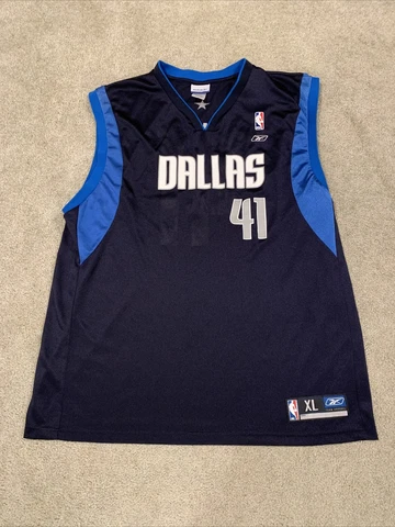 Vintage Reebok Dallas Mavericks DIRK NOWITZKI 41 Swingman Jersey Mens XL Cover