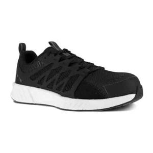 Reebok Fusion Flexweave Sneakers Womens 7 Black Composite Toe Work Shoes ZPO2015 - Picture 1 of 10