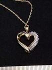 Sterling Silver - SUN DIAMOND Accent Love Heart 4g - Necklace 18" H