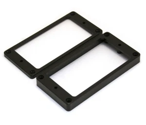Black Flat Bottom Non-Slanted Guitar Humbucker Pickup Ring Set PC-0745-023 - Picture 1 of 1