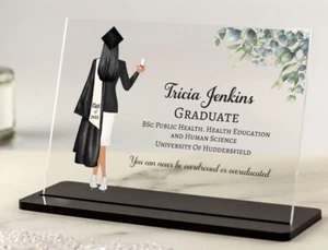 Regalo di laurea personalizzato - regalo per figlia, placca acrilica, grado amici. - Foto 1 di 7