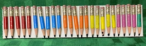 25 Vintage Cork Board Push Pins - Metal - Multi-color Pencils - Picture 1 of 3