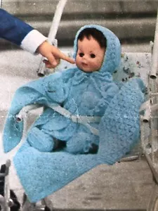 KNITTING PATTERN FOR 14” BABY DOLL OR PREM BABY. DRESS COAT HAT BOOTEES. 3 Ply - Picture 1 of 1