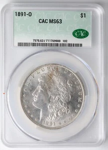 1891-O $1 Morgan Silver Dollar CACG MS63 - Picture 1 of 4