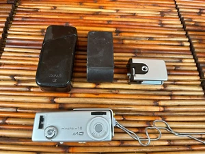 MINOLTA 16 MG SUBMINIATURE CAMERA w/FLASH, CASES, CHAIN STRAP Untested* - Picture 1 of 5