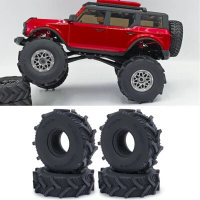 4Pcs 54MM 62MM 1.0" Wheel Mud Tires Rubber for 1/18 TRX4-M 1/24 Axial SCX24  - Image 1 of 4