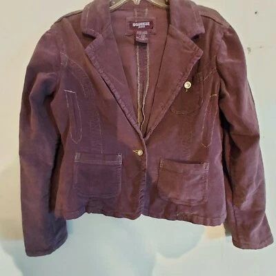 Squeeze Jeans Size XL  Purple  Corduroy Jacket Fancy buttons 3 pockets Fun - Image 1 of 4