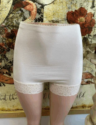 Rhonda Shear Light Nude Lace Trim Smooth Pin-up Retro Panty Boyshort Brief New - Image 1 of 4