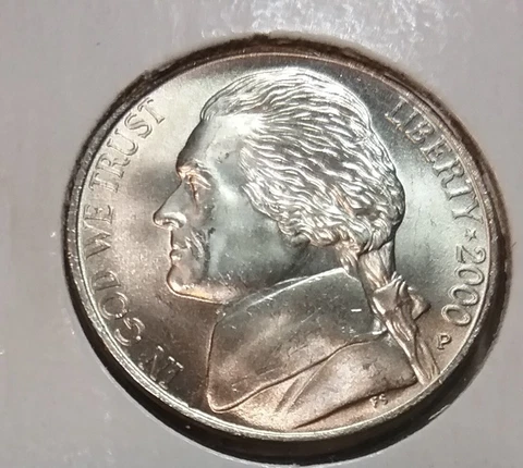 2000 Jefferson Nickel  P - BU - Uncirculated Cover