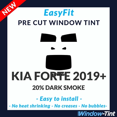 EasyFit Static Pre Cut Window Tint For Kia Forte 2019 20% Dark Rear - Image 1 of 3