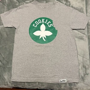 Men’s Medium Berner Cookies Clothing SF Preowned Grey T-shirt Tee Front Logos - Picture 1 of 3