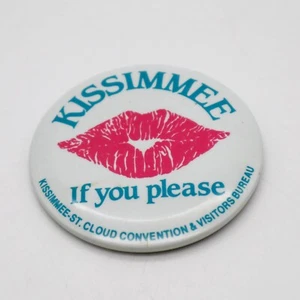 Spilla vintage Kissimmee se per favore spilla pulsante Florida turismo anni '80 - Foto 1 di 2