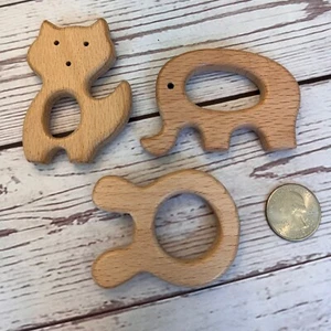 Baby Beißring, Buchenholz, kleine Hände Naturholz Beißring, Babygeschenk - Bild 1 von 7