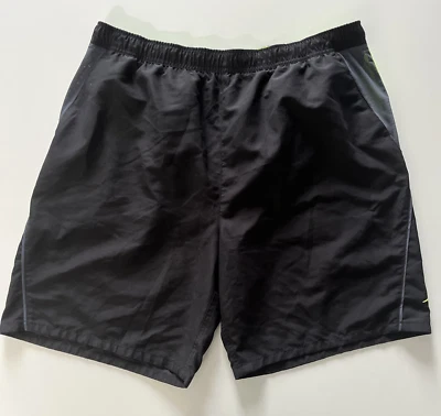 Speedo Men's Size 2XL XXL Black W/ Neon Yellow Board Shorts Swim Trunks - Image 1 of 4