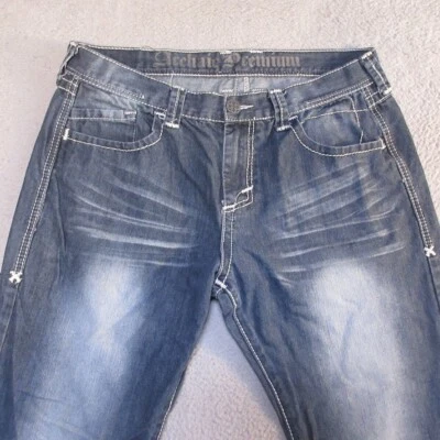 Xtreme Couture Archaic Premium Jeans 36 Mens Straight Leg White Stitching - Image 1 of 4