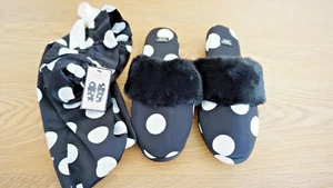 VICTORIA'S SECRET POLKA DOT SLIPPERS SZ.S(5-6) NEW - Picture 1 of 1